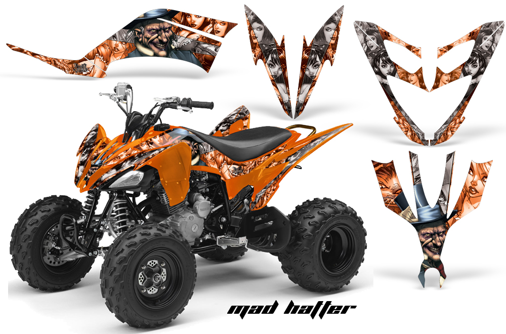 Yamaha Raptor 250 Graphics MadHatter OrangeSilverstripe